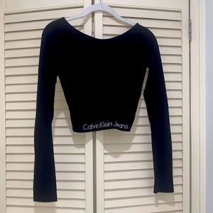 Calvin Klein Black Long-sleeve Crop Top
